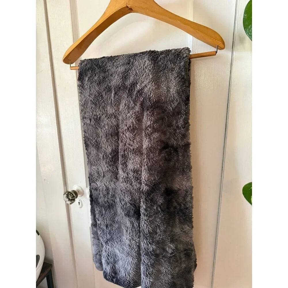 Large gray throw blanket